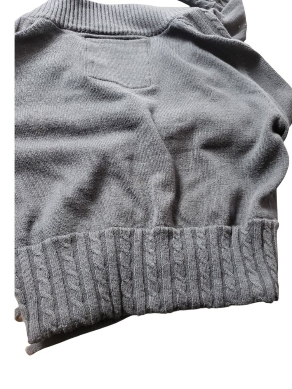 Red By Marc Ecko Cropped Cardigan W/Ribbed Details & Button-Up Front Blk Xsmall - Picture 11 of 12